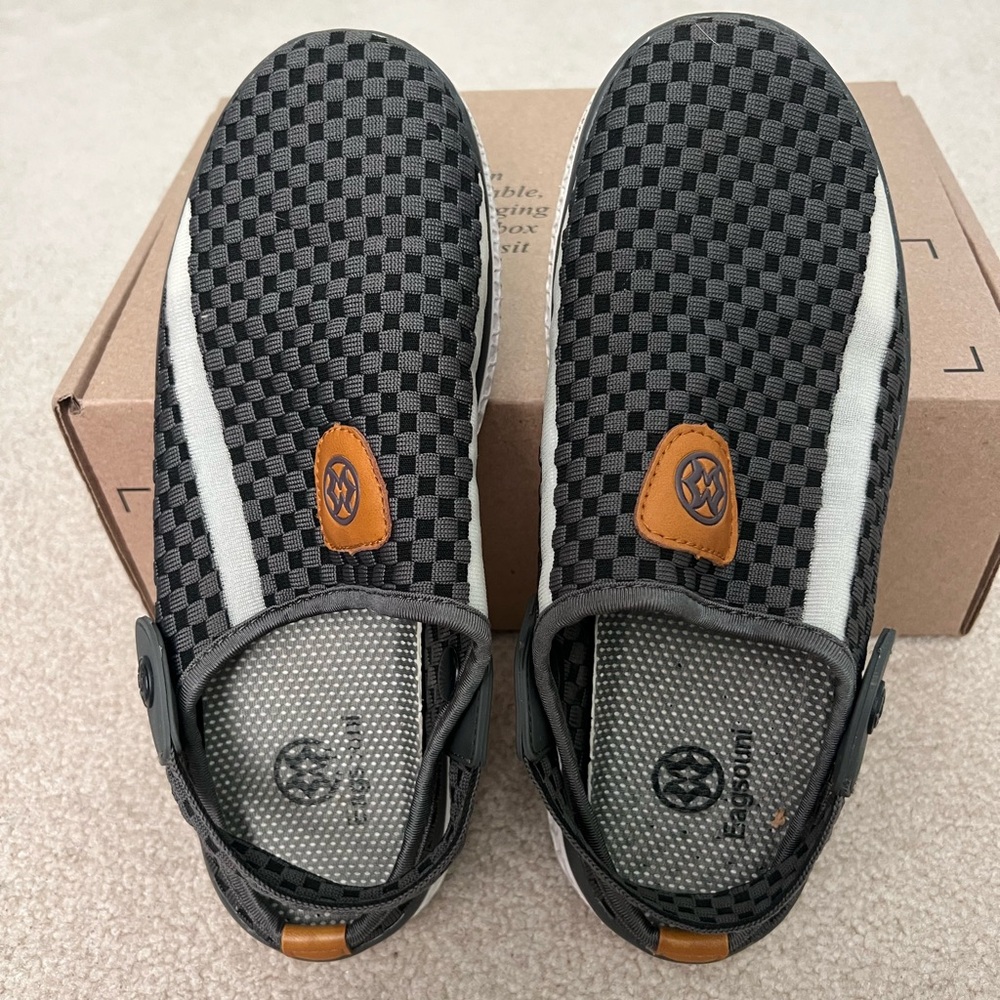 Stylish Black and Gray Orthotic Walking Shoe